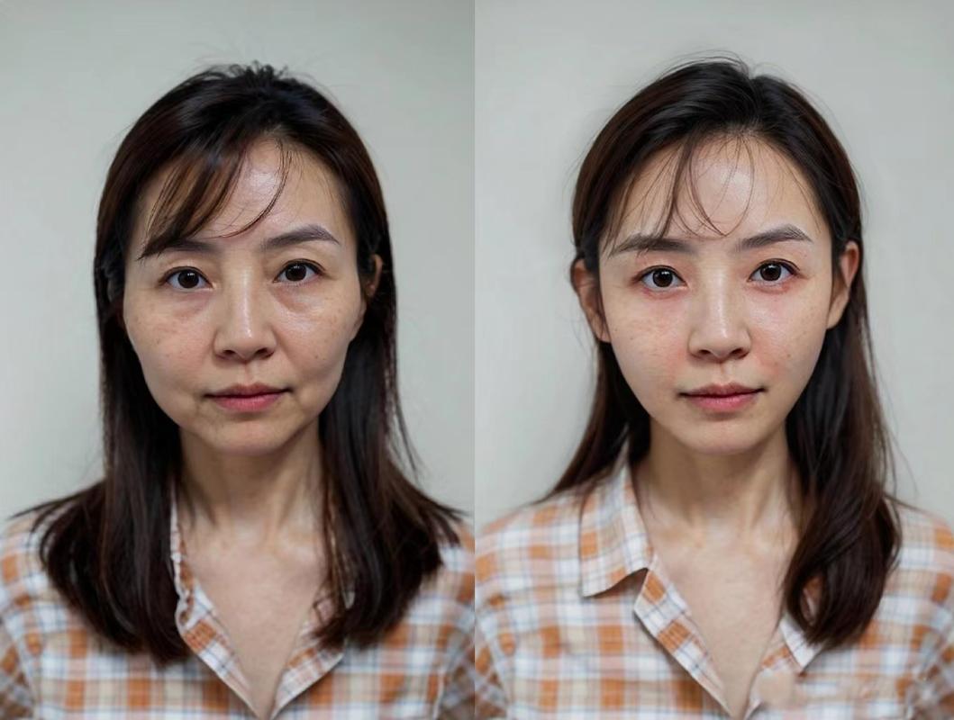 新娘节食后皮肤暗沉面容憔悴对比照片
