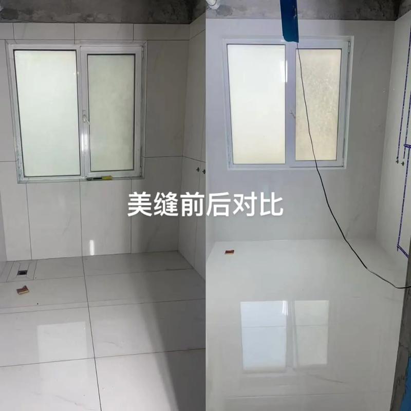 白色美缝泛黄对比照
