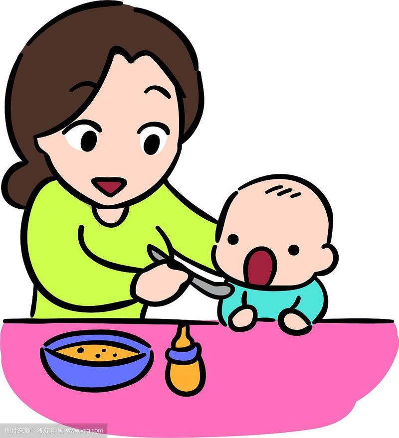 6月龄宝宝抢大人勺子吃辅食场景图