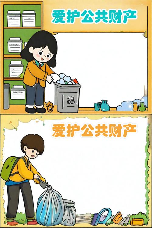 中小学校园爱护公共财物主题宣传栏