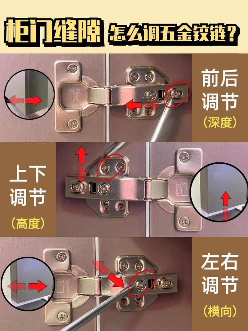 衣柜铰链安装与门缝调节特写