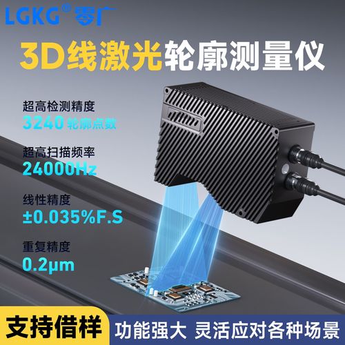 3D线激光传感器扫描电子元件引脚获取的高度点云图