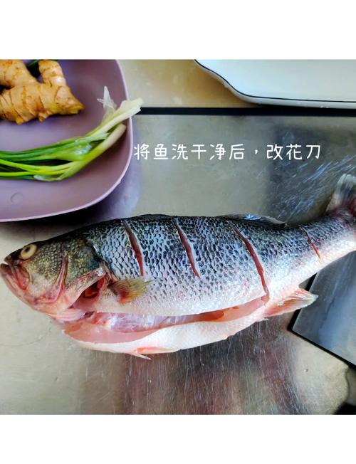新鲜鲈鱼清理前后对比