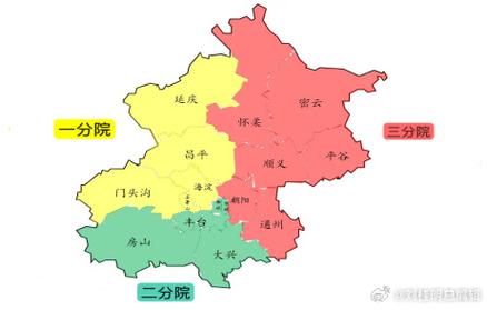 北京离婚纠纷法院管辖区域分布图