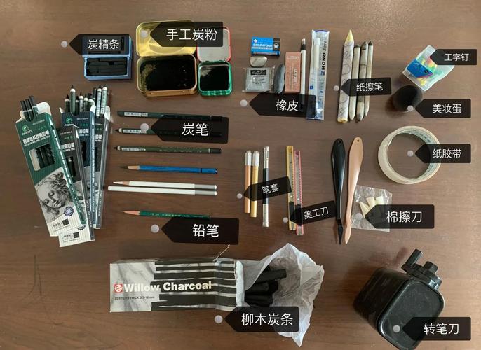 不同工具素描基础作品展示