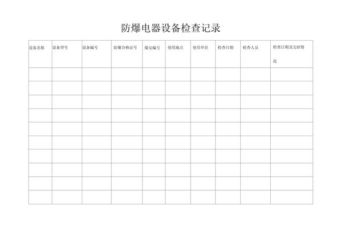 工厂防爆设备日常维护检查记录表实拍