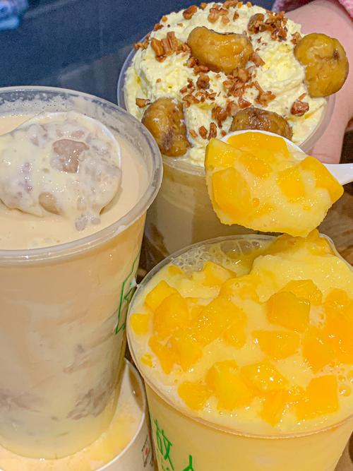 长沙巷子奶茶店烤奶麻薯实物图