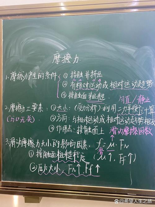 初中物理老师拿粉笔在桌面演示摩擦力原理
