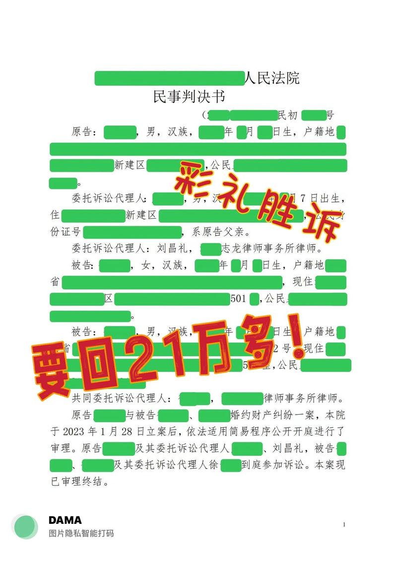 2022-2024彩礼纠纷判决结果占比统计图