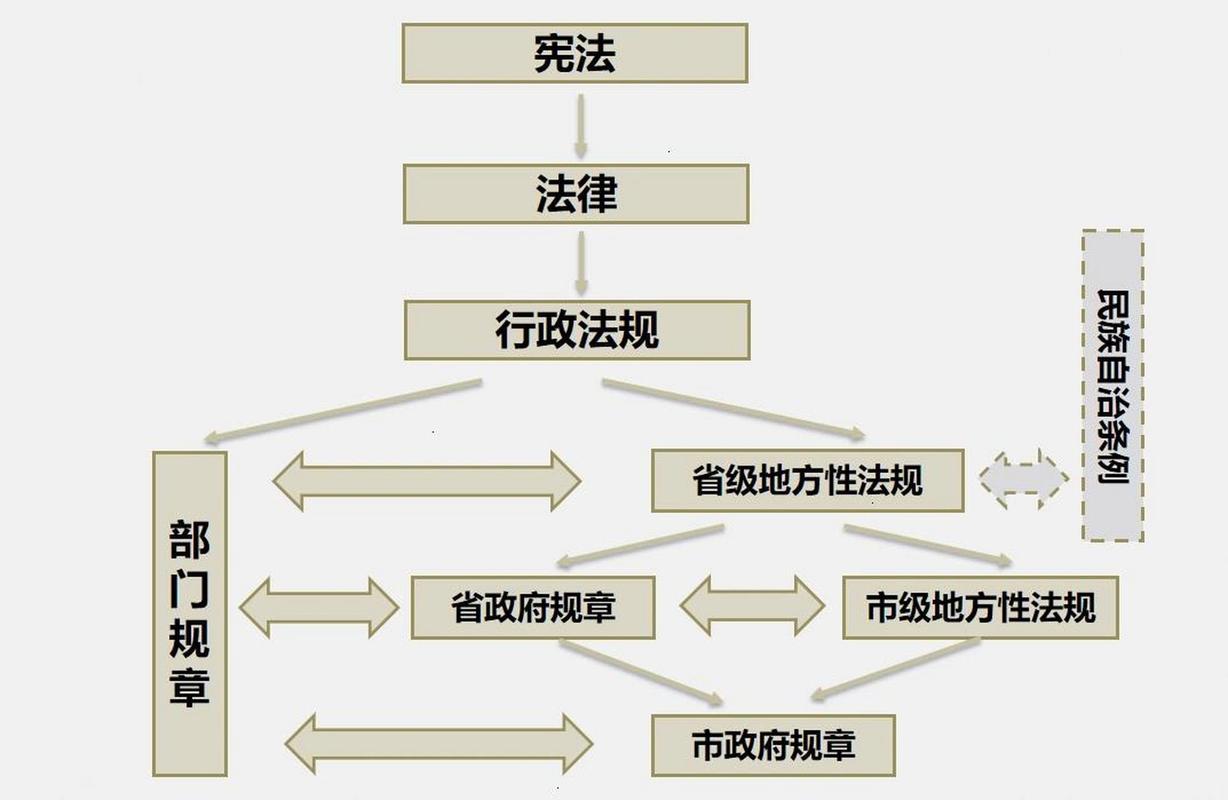 不同位阶法律适用效力层级排序图