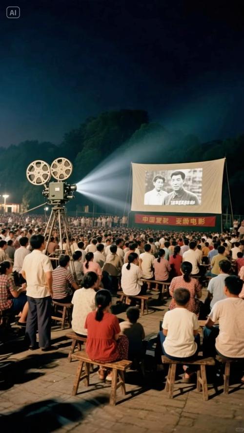 民国上海电影院户外预告片放映现场