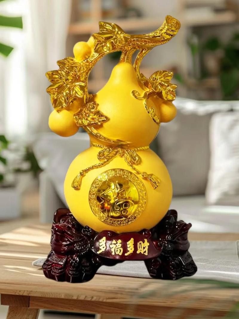 现代简约风金属几何葫芦摆件