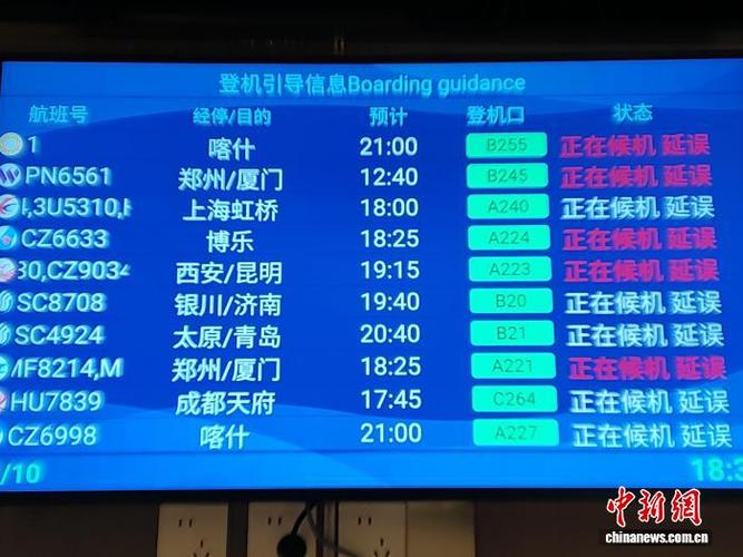 机场候机大厅延误航班滚动提示屏