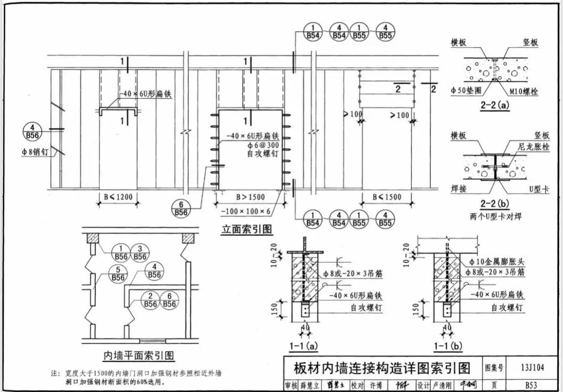 预制板隔墙结构剖面示意图