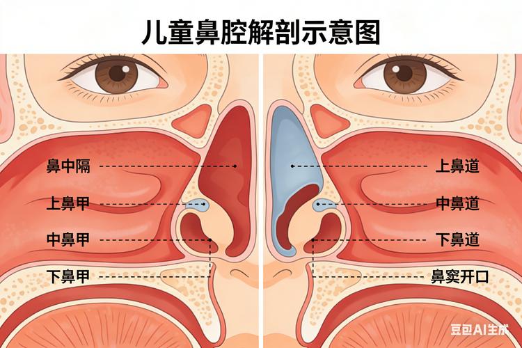小月龄宝宝鼻腔解剖结构示意图