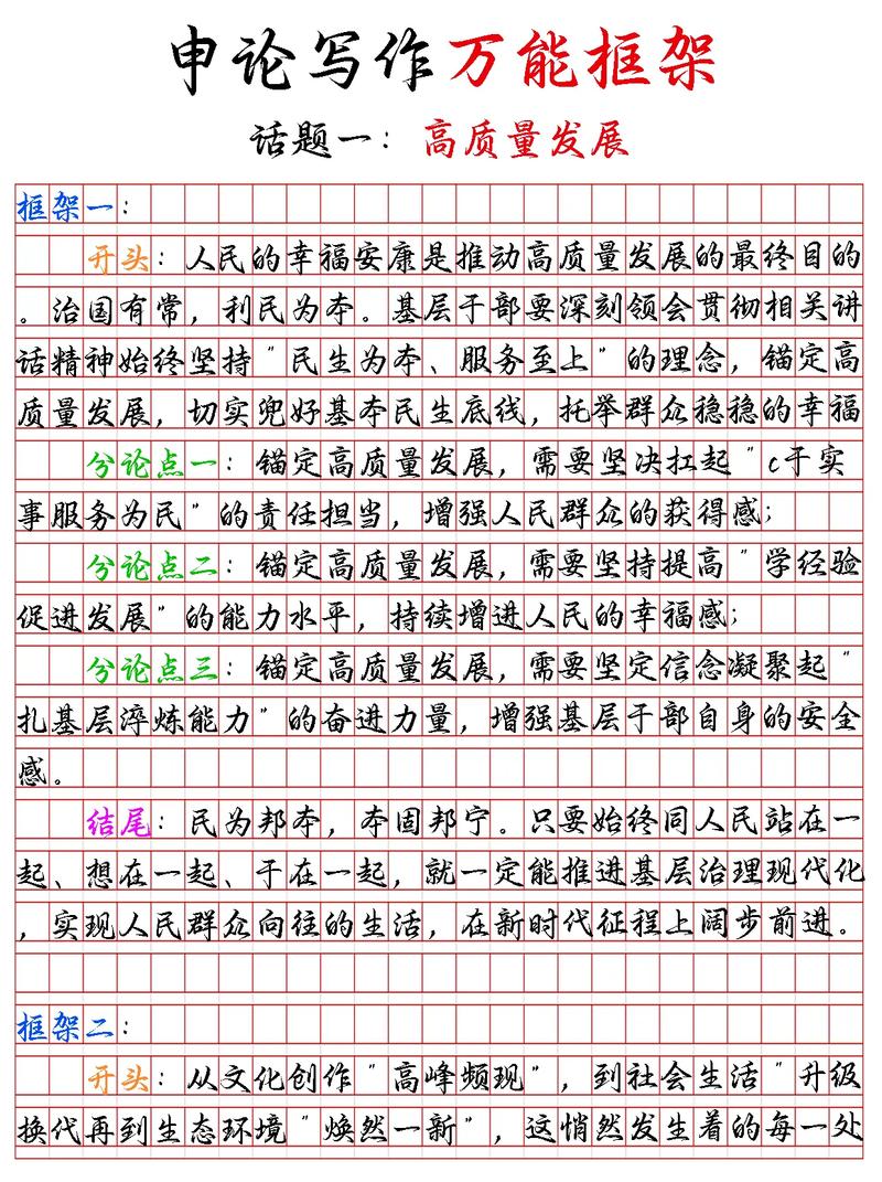 公务员考试申论高分写作结构图解