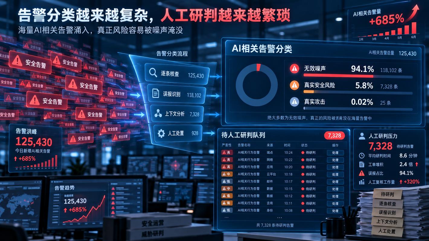 工业SOC平台告警降噪前后界面对比图