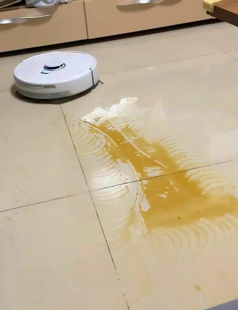 扫地机器人清理床底灰尘效果对比展示