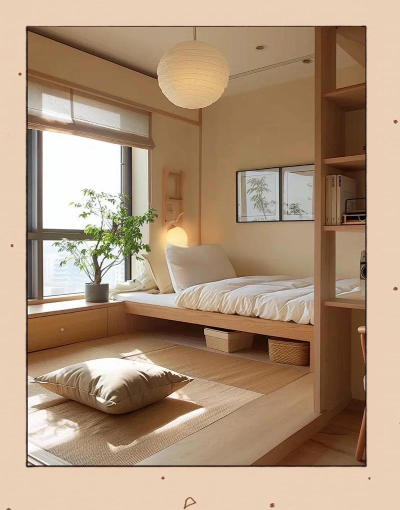 小户型卧室北欧日式混搭装修实景图