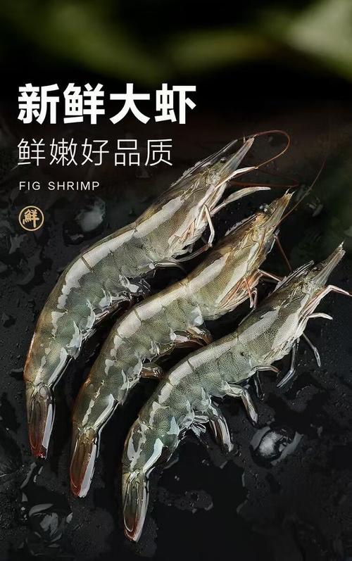新鲜海产活虾冻虾颜色对比图