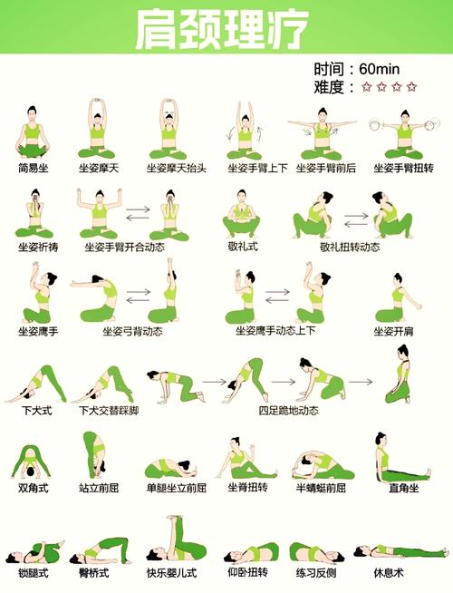 新手入门肩颈放松瑜伽动作示意图