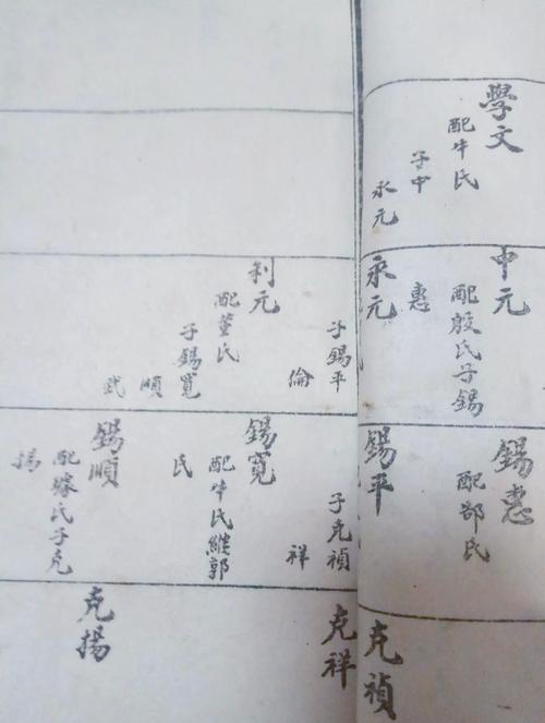 老钢铁工人家庭手写家谱原稿