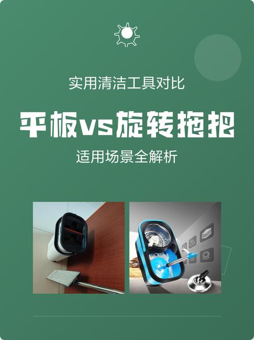 平板拖把和旋转拖把对比图