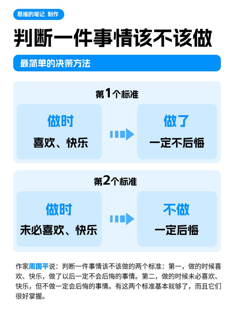 自己就能判断要不要做的几个标准