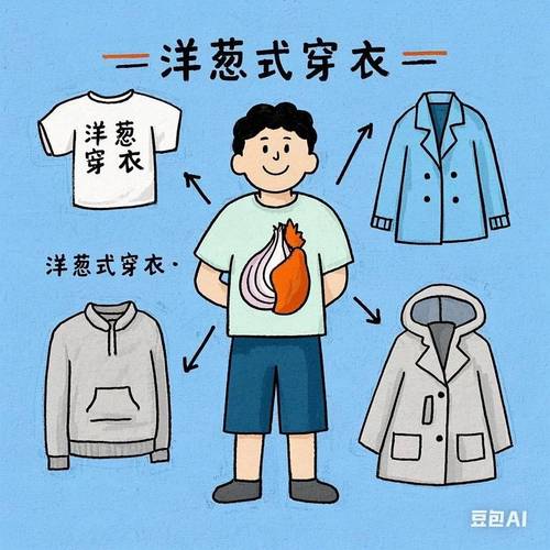 春季洋葱式穿衣法示意图
