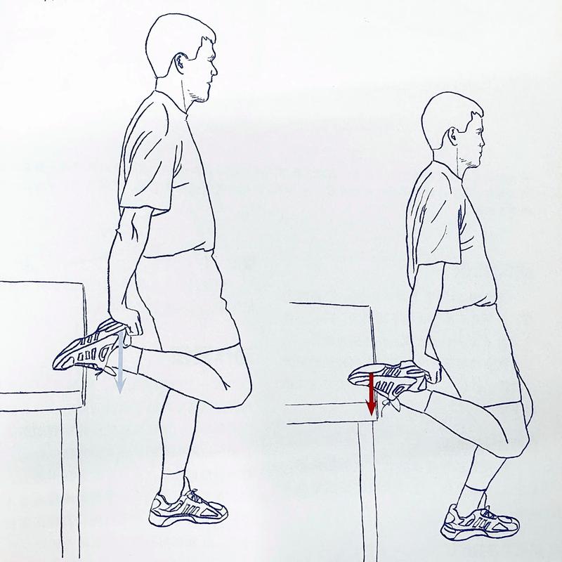 服务区护栏弓步拉伸小腿肌肉示意图