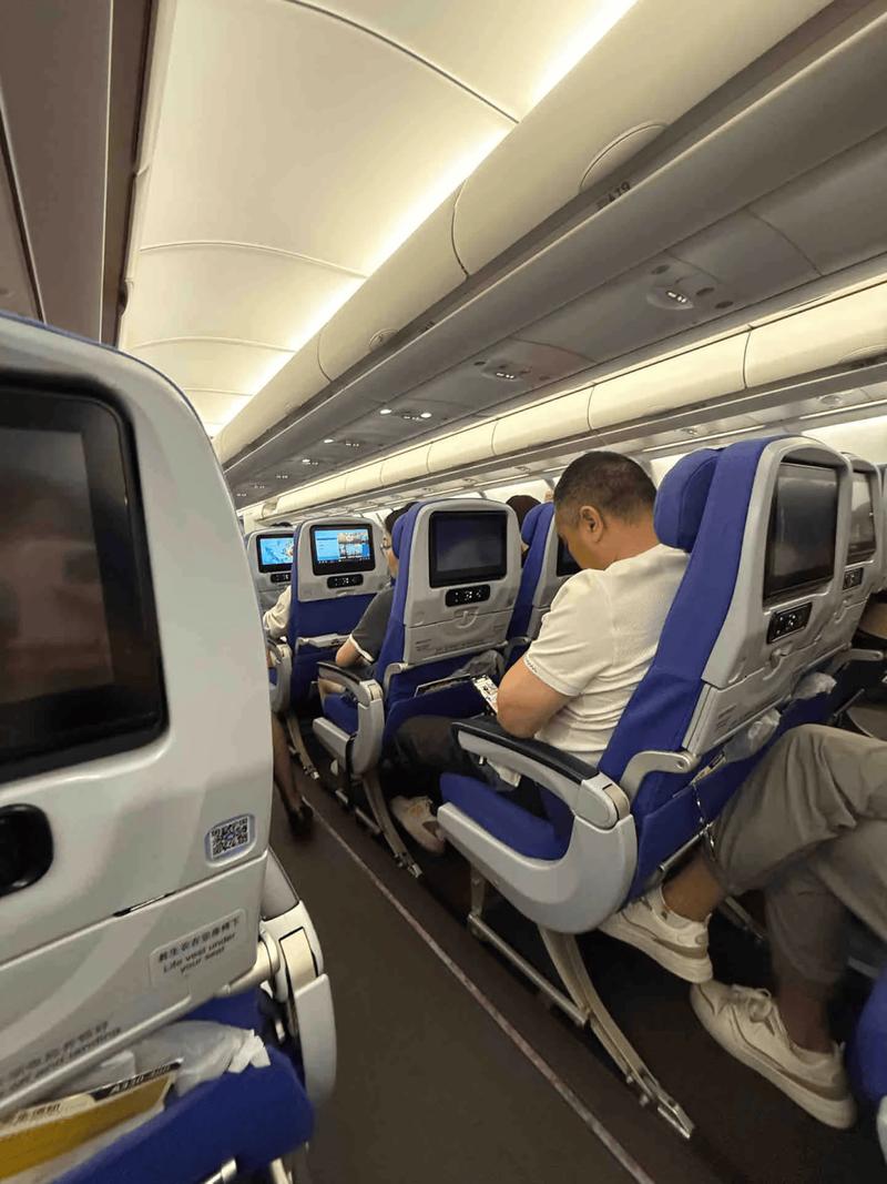 短途飞机经济舱旅客日常坐姿图