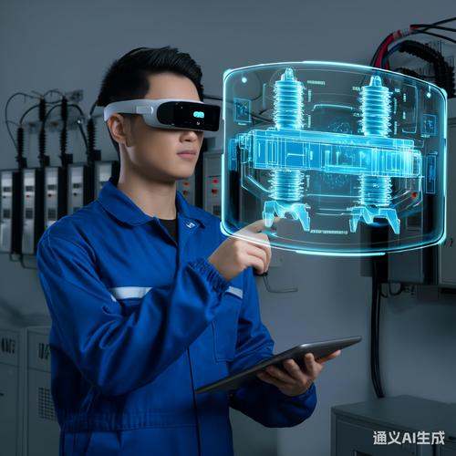 电力巡检工人佩戴AR可穿戴工业设备