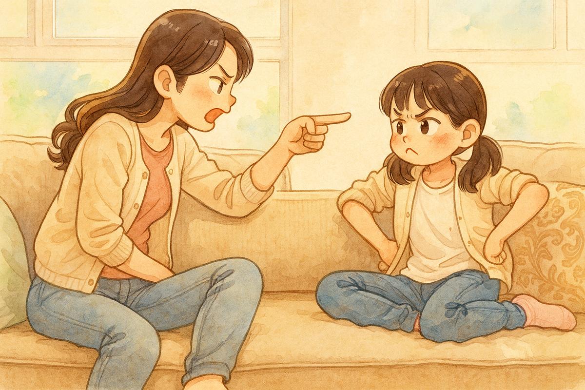 家长崩溃地看着孩子误点隐私权限场景插画