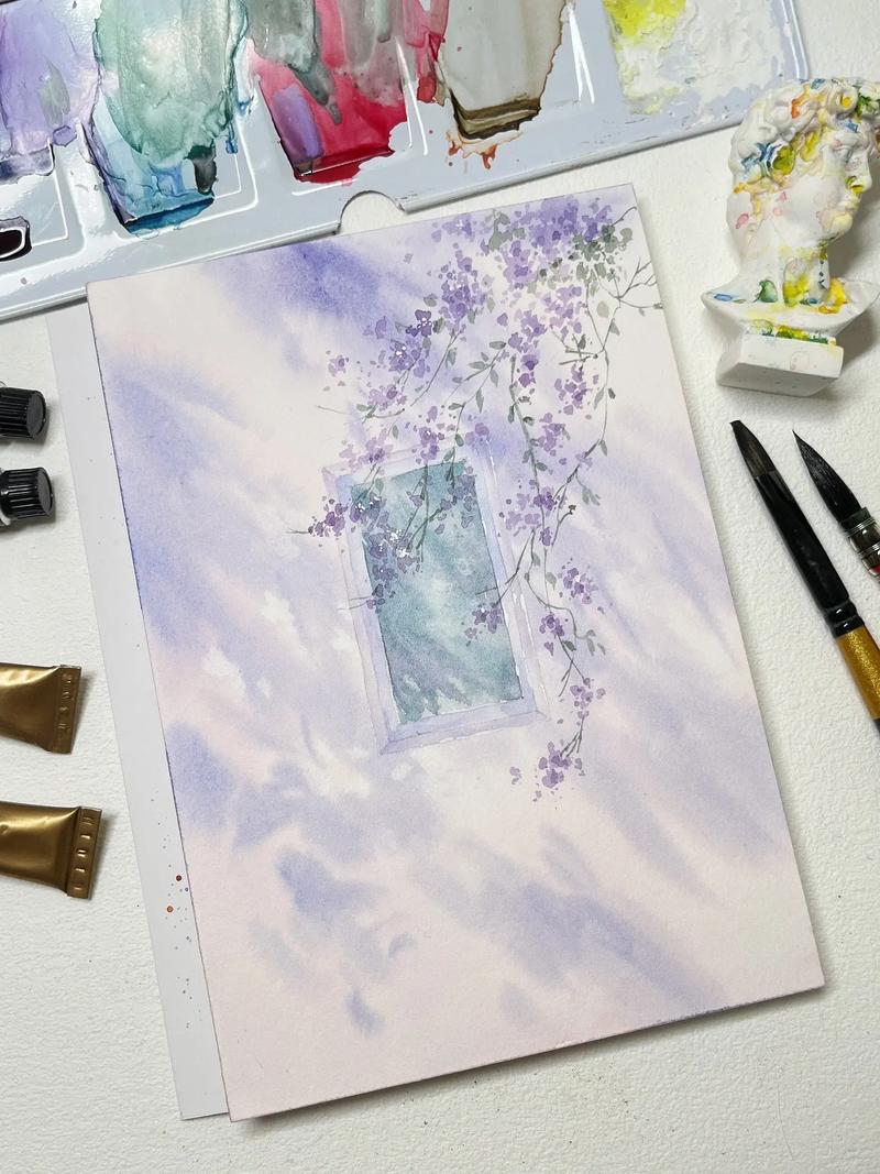 绘画舒缓情绪 水彩晕染过程实拍