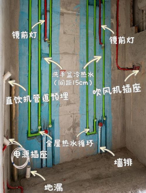 卫生间镜前灯接线开槽施工图