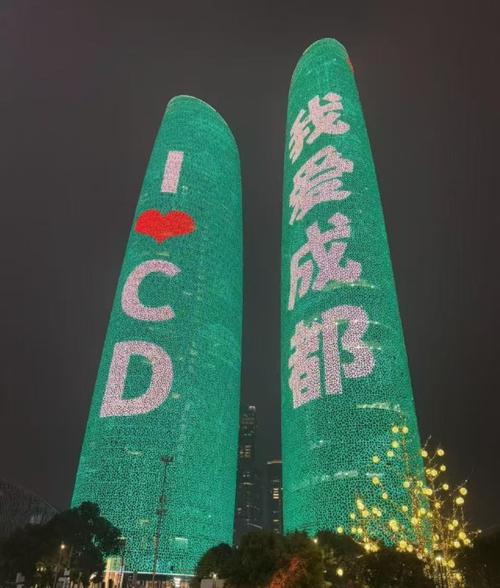 天府双塔倒影