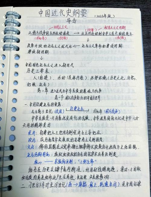 初中历史主观题标注踩分点手写笔记