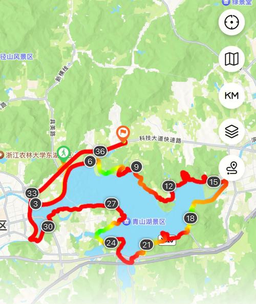 浙江杭州周边青山湖自驾游环湖公路照