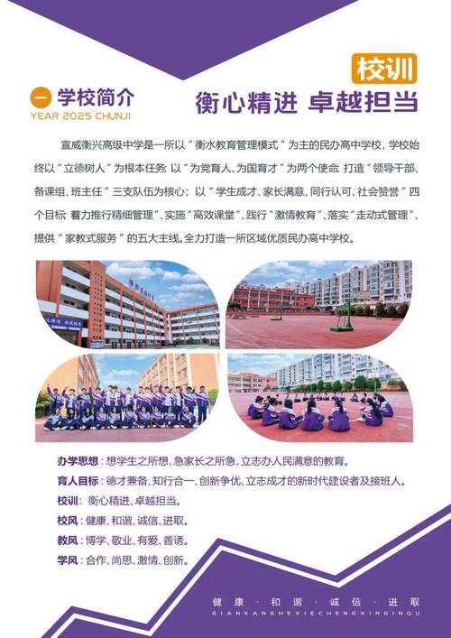 高中招生简章核心信息标注示意图