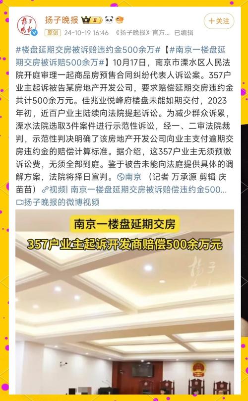 南京业主与开发商协商延期交房赔付现场