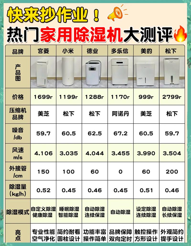 不同类型家用除湿设备摆放对比图