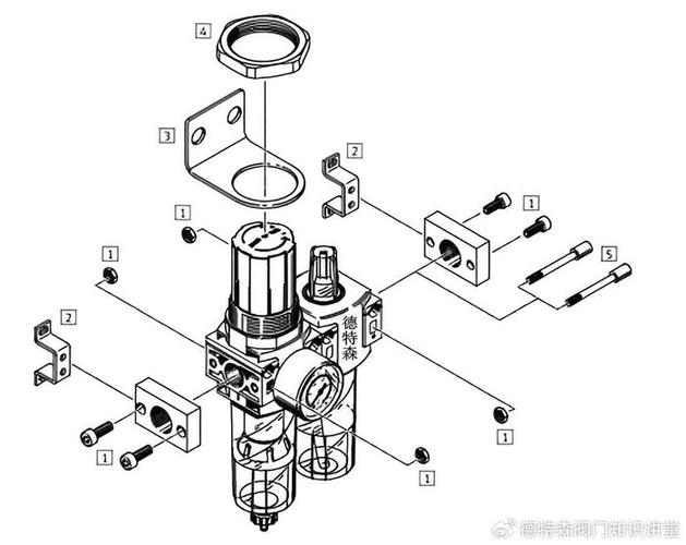 气动三联件油雾器文丘里结构剖视示意图