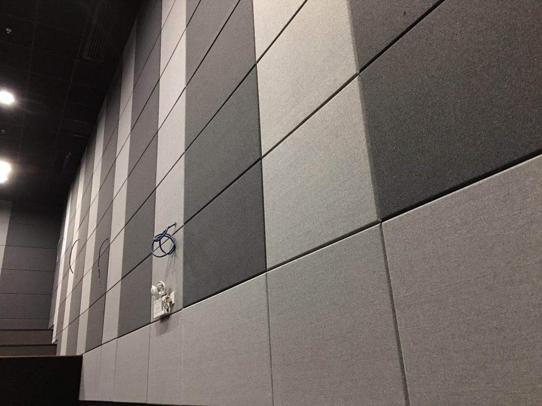 聚酯纤维吸音板凹槽积灰实景特写