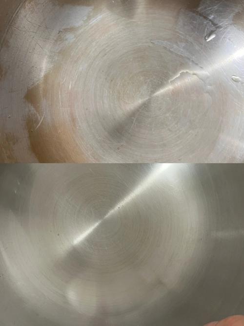 不锈钢餐具表面锈点清洁前后对比图