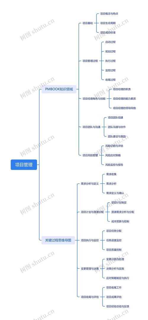 XMind思维导图软件界面 项目管理计划分支