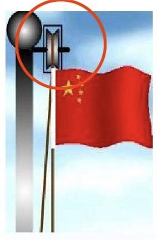 学校旗杆顶部定滑轮实物图
