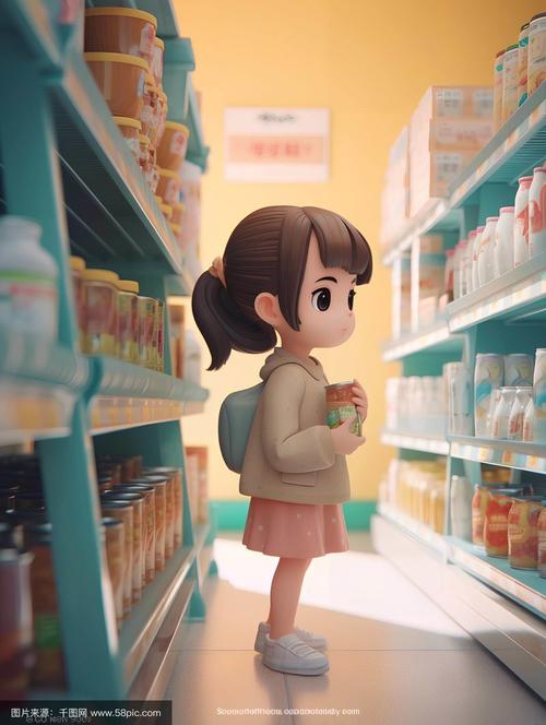 小区便利店门口攥着漫画的小学女孩
