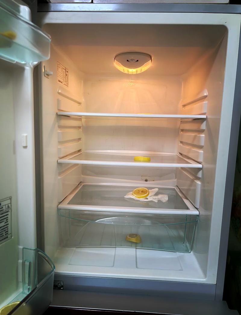 清空整理后的家用开门冰箱内部图