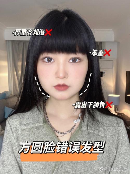 方脸错误发型对比示意图