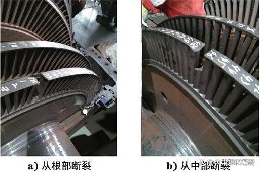汽轮机叶片残余应力断裂车间实拍图